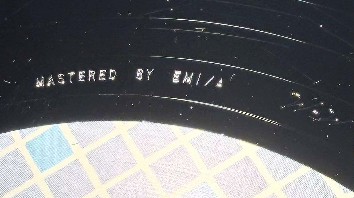 «Mastered by EMI/A» stamped in the runout